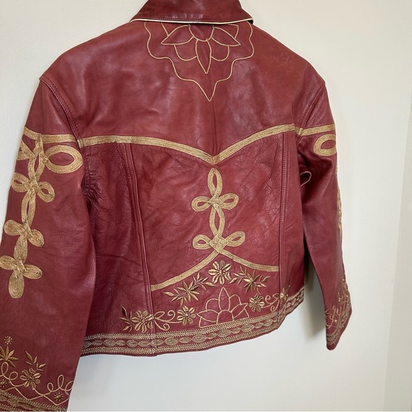 Free People We The Free Lana Leather Jacket in Brick Wall - Picture 12 of 16